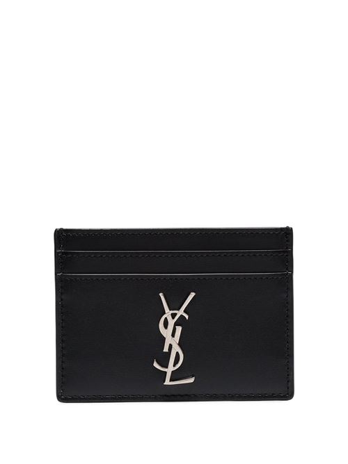 cassandre black leather card holder SAINT LAURENT | 4856310SX0E1000